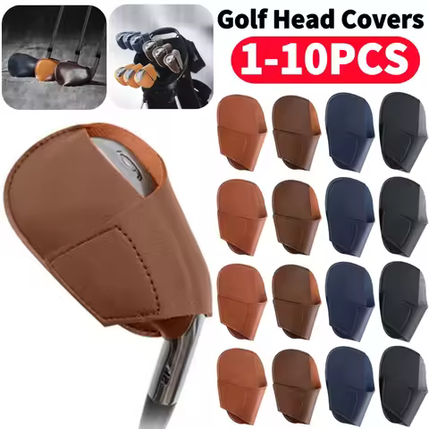 1-10Pcs Golf Head Cover Universal PU Golf Club Iron Head Sleeve Golf Putter Protector Wedges Covers