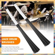 (ZWNA) 2Pcs Cajon Brush Telescoping Drum Brushes Nylon Sticks Percussion for Jazz Stick Drum Musical