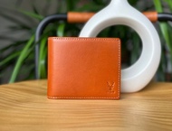 棕色植鞣牛皮短夾 真皮皮夾 男士錢包 銀包 免費刻字 客制化