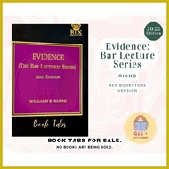 ◿ ❖ ❂ Evidence: Bar Lecture Series by Riano 2022 Edition REX Books Book Tabs Labels Law School Stic