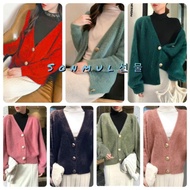 FURRY PREMIUM WOMAN FURRY BUTTON CARDIGAN JACKETWanita