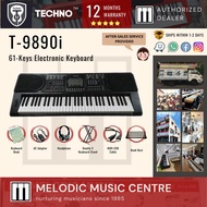Techno T-9890i 61-Keys Electronic Keyboard 3 PACKAGE (Techno Keyboard Dangdut T9890i T 9890i Key Lig