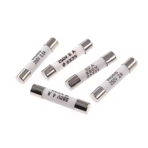 10PCS RO55 Fast Blow Ceramic Fuse 5*25mm Fuse 250V 0.5A 1A 2A 3A 4A 6A 8A 10A 15A 20A 25A 30A 5x25mm