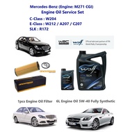 Mercedes (M271 CGI) Engine Oil Service Set - 1pcs Oil Filter + 6L Engine Oil 5W40 : W204 W212 A207 C