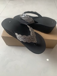 Dép cao gót nữ đính cườm đế cao 5 phân S38