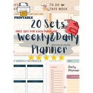 【Weekly Planner】Printable Cute Aesthetic Planner|High quality Study TimeTable template| STUDY EXAM D