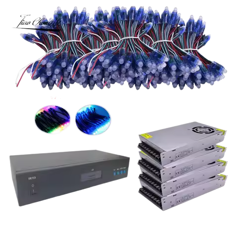 DC 5V WS2811 Full Color LED Pixel Module 2811 IC Digital LED christmas light 4000pcs +T-790K 8ports 