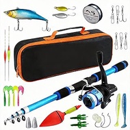 2 Piece Fishing Accessories Set, Telescopic Fishing Rod, 1.8 m Children's Fishing Rod with Reel, Bai