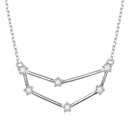 925 Sterling Silver CZ Astrology 12 Constellation Horoscope Sign Astrology Zodiac Star Necklace Birt