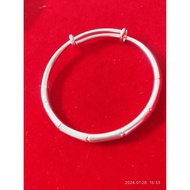 Sterling Silver s9999 Sliding Bamboo Bracelet