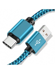 Usb C快速充電器線,usb A轉type C尼龍編織充電線usb Type C數據同步線,適用於iphone 15/15 Plus/15 Pro/15 Pro Max,三星galaxy A14 5g A13 A54 A53 S23 S22 Ultra S21 S20 A23 A24 A03s 7pro 6 Moto Android手機快速充電線