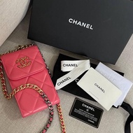 Preloved Chanel C19 Phone Bag in Pink Lamb GHW #30 Complete Set @24,99jt only!