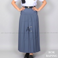 Amrycollection Seragam Sekolah Rok Rempel bawah Pinggang abu | Rok SMA Abu Baping