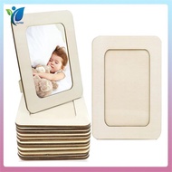 12PCS Unfinished Solid Wood Photo Picture Frames Standing Photo Frames For 4 X 6 In Photos,
