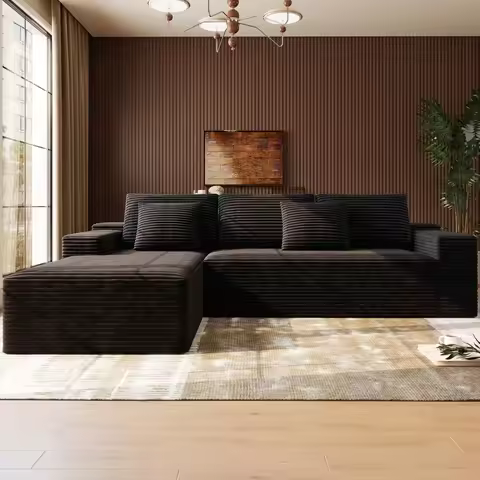 Modular Sofa Unit, Cloud-shaped Sofa, Chaise Lounge on The Left, Extra-deep Seat, L-shaped, Soft Cor