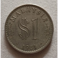Malaysia 1 Ringgit Parliament Old Coin For Collection Only.
