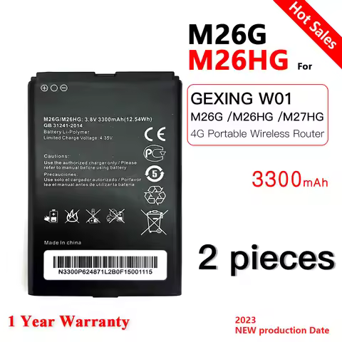 Original 3300mAh M26G M26HG M27HG Battery For GEXING W01 4G LTE Portable Wireless WiFi Router Hotspo