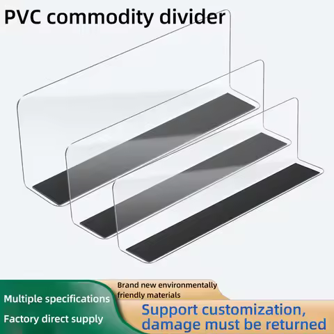 Goods Display Separator Pvc Magnetic Shelves Divider Transparent L Shaped Shelf Divider Offices Draw
