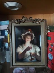 德國KPM手繪人物瓷版畫  girl with candle