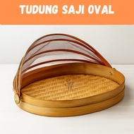 Bamboo Food Cover, Food Serving Cover, oval Bamboo Food Cover Food Cover Foldable