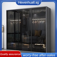 Sliding Door Wardrobe Wardrobe Wardrobe Cabinet Luxury Wardrobe Light Glass Door Ecological Board Ho