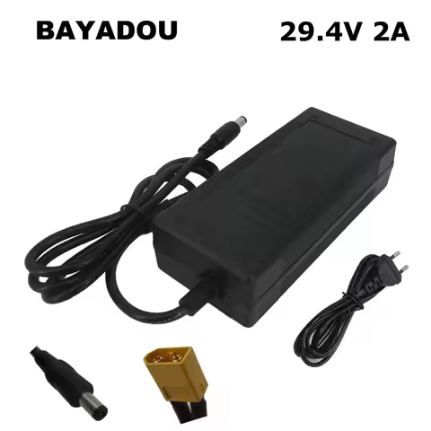 SJT60E 24V Li ion Charger 7S 24 V Volt 29.4V 2A 24V2A Lithium Lipo 18650 Battery Charger DC XT60 Por