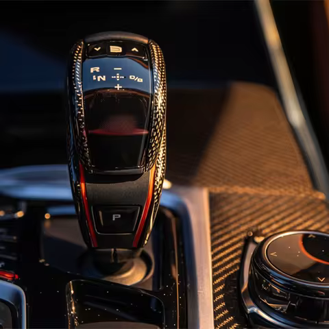 For BMW F90 M5 F97 X3M F98 X4M F95 F96 Real Dry Carbon Fiber Automatic Shift Gear Knob Trim Cover Ca