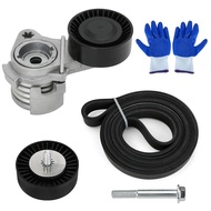 Serpentine Belt Drive Tensioner Pulley Kit Compatible with BMW 128i 325i 325xi 328xi 330i 330xi 525i