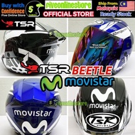 TSR 718 Helmet TSR Beetle MOVISTAR Yamaha Black Yamaha Blue With Clear Visor TSR Helmet Yamaha Movis