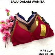 CUP A/B- Wireless Bra Cup A/B Full Cup/ Baju Dalam  Cup Penuh Cup A/B (Size 32-38)