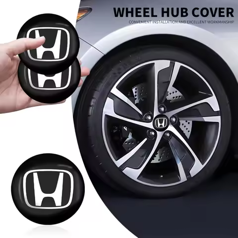 4Pcs Car Wheel Hub Center Metal Decals Sticker Accessories For Honda Civic Fit Accord City Vezel CR-