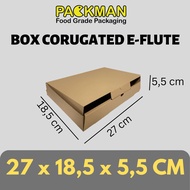(SATUAN)KARDUS 27x185x55 cm / BOX KARTON CORUGATED DIECUT E-FLUTE / DUS DONAT ISI 6