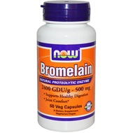 NOW Bromelain 2400 GDU, 500mg, 60 Veg Capsules