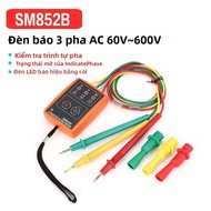 SM852B 3 Pha Xoay Kỹ Thuật Số Bút Thử LED Còi Pha Trình Tự Đo Điện Áp Máy Dò Ngắt Mạch Công Cụ Tìm