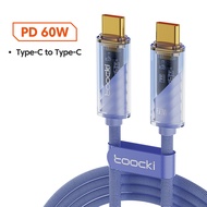 Toocki 100W USB Type C ถึง Type C เป็น Type C สายเคเบิ้ลสำหรับ Samsung Xiaomi โปร่งใส Realme สาย PD Type C 100W 60W ชาร์จเร็วสำหรับ Macbook