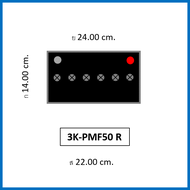 Car Battery 3K Model Pmf50L / R, Mf 50Ah. Ready to Use, No Need to Add Water / for Sedans 1300-1800C