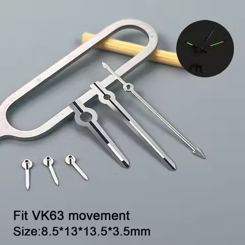 8.5*13*13.5mm VK63 Watch Hand for Seiko VK63 Movement Watch Needle Hands for Daytona VK63 6 Hands Gr