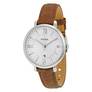 Authentic Fossil Women Jacqueline White Dial Brown Leather Watch ES3708 Jam Tangan Wanita Perempuan