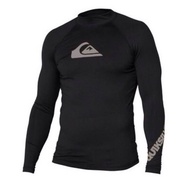 เสื้อว่ายน้ำแขนยาว ผู้ชาย Quiksilver rashguard โลโก้เทา