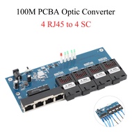 10M/100M Fiber Optic Media Converter PCBA Board 4 RJ45 to 4 SC 2A+2B Optic Connector 1310nm/1550nm P