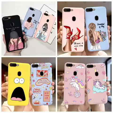 Pretty Girl silicone phone case for oppo A3s CPH1803 oppo A5s back cover Candy Soft cases For OPPO A