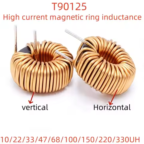 1PCS High current magnetic ring inductor T90125-47uH 100uH 220UH energy storage ring ferrosilicon al