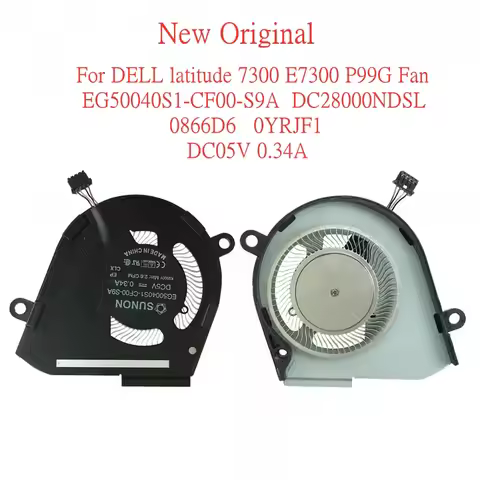 New Original Laptop CPU Cooling Fan For DELL latitude 7300 E7300 P99G 0866D6 0YRJF1 EG50040S1-CF00-S
