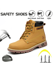 男女安全鞋防砸、防刺、耐磨、登山、電焊、耐熱、防水、透氣鋼頭工作靴戶外運動皮鞋登山靴