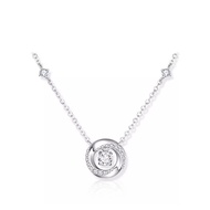 CTS S925 สร้อยคอเงิน Moebius Strip จี้หัวใจเต้นระรัวสำหรับผู้หญิง โซ่หรูหรา ของขวัญวันเกิด CHOW TAI