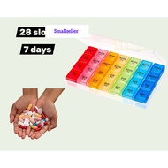 7 Days AM PM Pill Organizer Box 28 Compartments | Weekly Medicine Case | Easy Open Lid