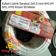 Kabel Listrik Serabut 2x0.5 mm NYLHY HYO Kitani 2 x 0.5 0,5 50 meter