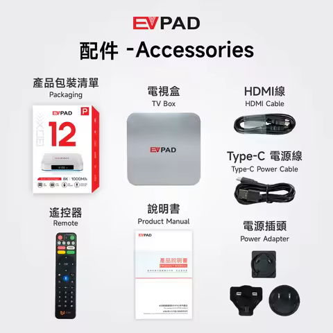 2026 Newest EVPAD12P 4G 64G Smart TV Box Official Store Best Korea Japan Singapore USA CA UK Austral