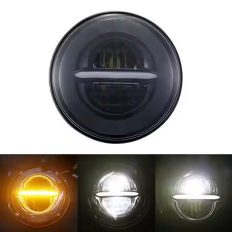 Motorcycle Headlamp 5-3/4" 5.75" LED Headlight for Wide Glide Low Rider Night Rod Train Softail Deuc