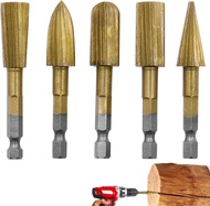 bộ 5 Mũi mài phay gỗ chân lục giác làm gỗ lũa bonsai mũi điêu khắc gỗ cho máy khoan và máy khoan pin